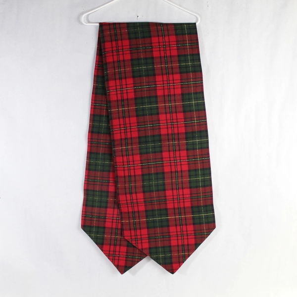 Christmas Table Runner & 2 Placemats Red Green Plaid Holiday Set - Pre-owned