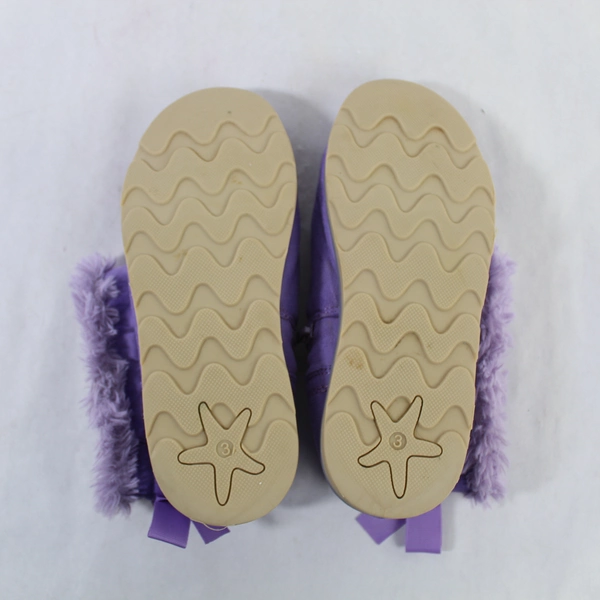 Weestep Girls' Size 3 Purple Boots with Zipper & Ribbon Accent - Pre-owned
