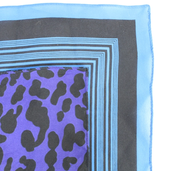 Lot of 2 Women's Scarves Purple Fuchsia Animal Print Black Blue Floral Wraps