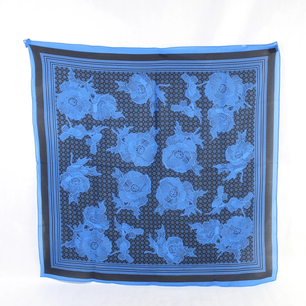 Lot of 2 Women's Scarves Purple Fuchsia Animal Print Black Blue Floral Wraps