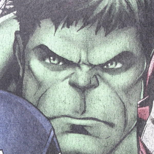 Disney Marvel Men's XL T-Shirt Hulk Iron Man Thor Black Short Sleeve Tee