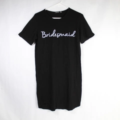 Boohoo Bridesmaid Black T-Shirt Nightgown Women's 4 Short Sleeves Pre-Owned