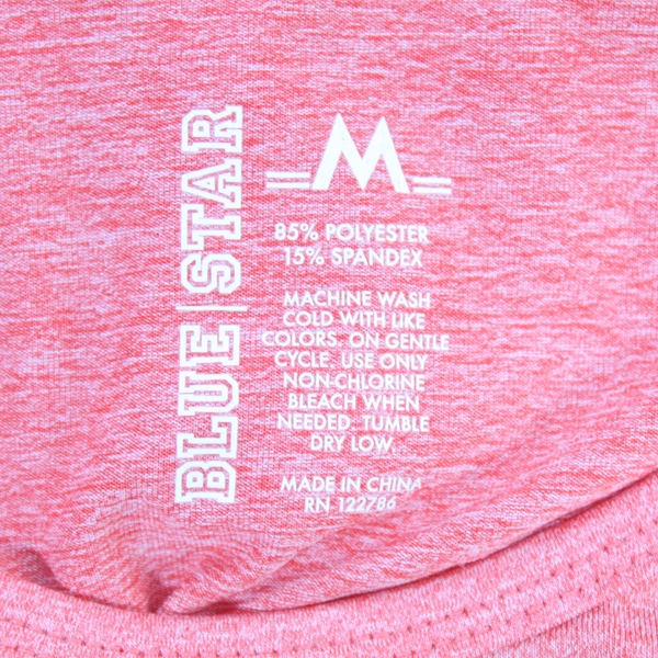 Blue Star Men's Salmon Pink Activewear Shirt Medium Long Sleeve