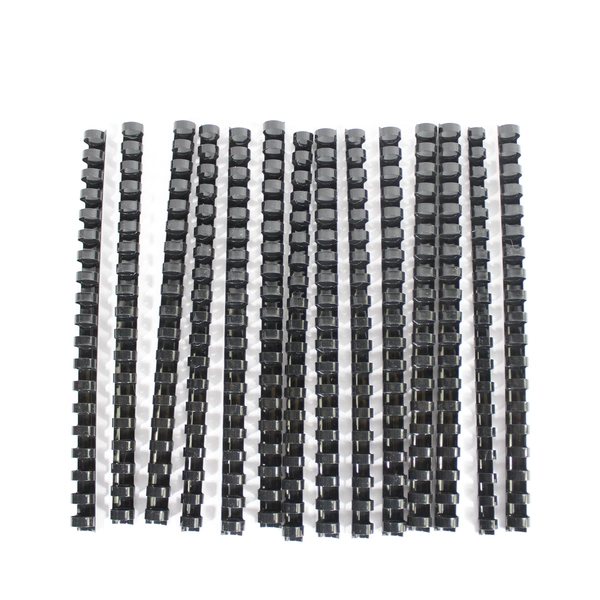 Lot of 21 Binding Spines: 13 Black, 1 Small Black, 7 Green Office Supplies