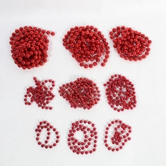 Lot of 9 Red Bead Garland Strands for Holiday Decor & DIY Crafts