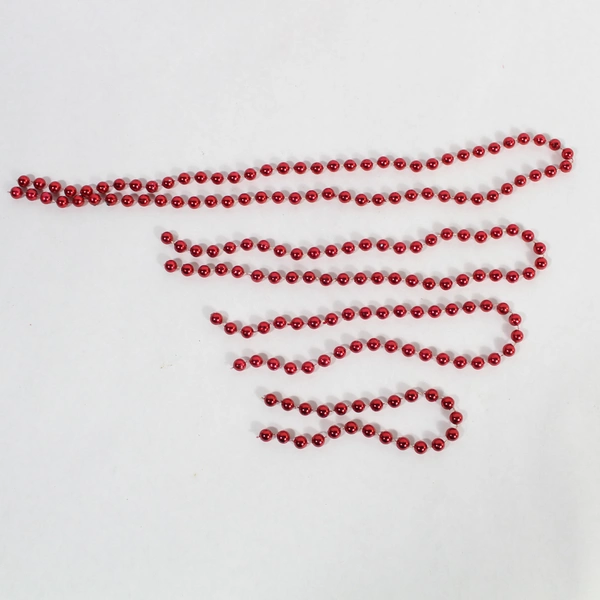 Lot of 9 Red Bead Garland Strands for Holiday Decor & DIY Crafts