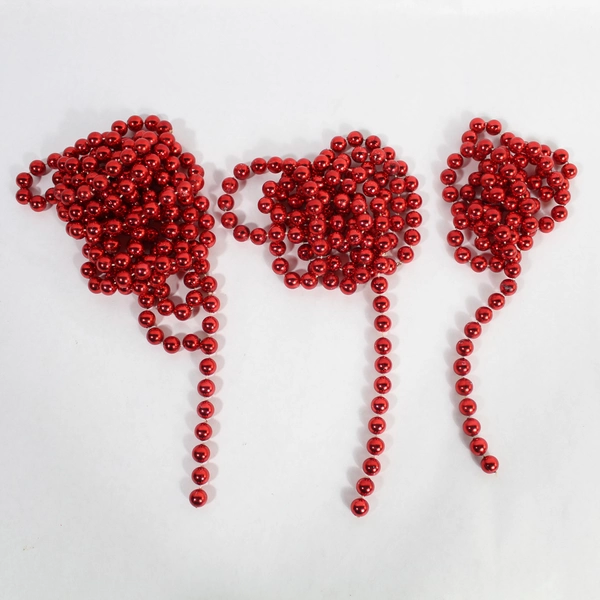 Lot of 9 Red Bead Garland Strands for Holiday Decor & DIY Crafts