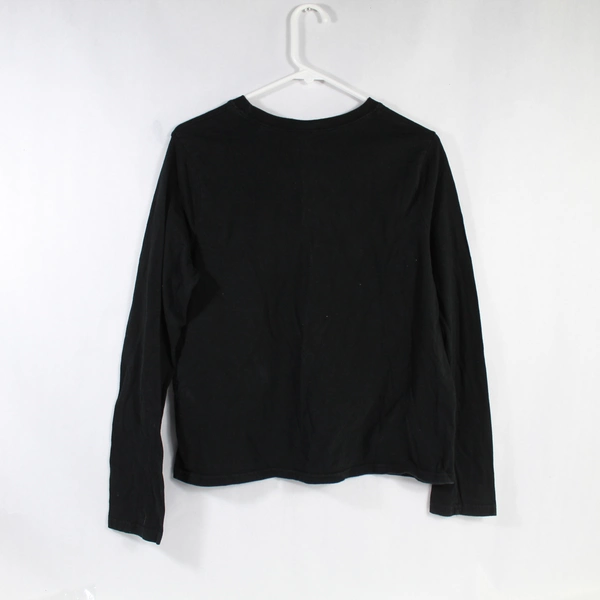 Girls' XXL Black Long Sleeve Shirt with Rhinestone Heart Accent, Pre-owned