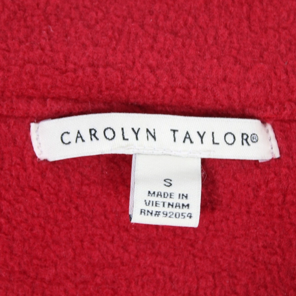 Carolyn Taylor Women's Fleece Vest Size S Black Red Collared with Pockets