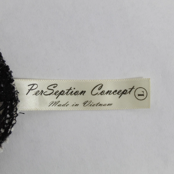 PerSeption Concept Women's Black White Striped Cardigan Top Size L Pre-Owned