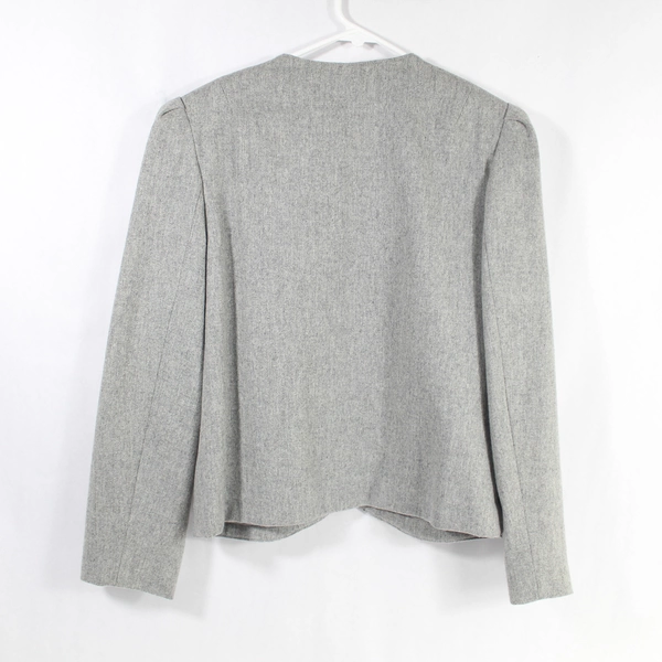 Vtg College Town Blazer Women's Size 9/10 Gray Wool Button Closure Long Sleeve