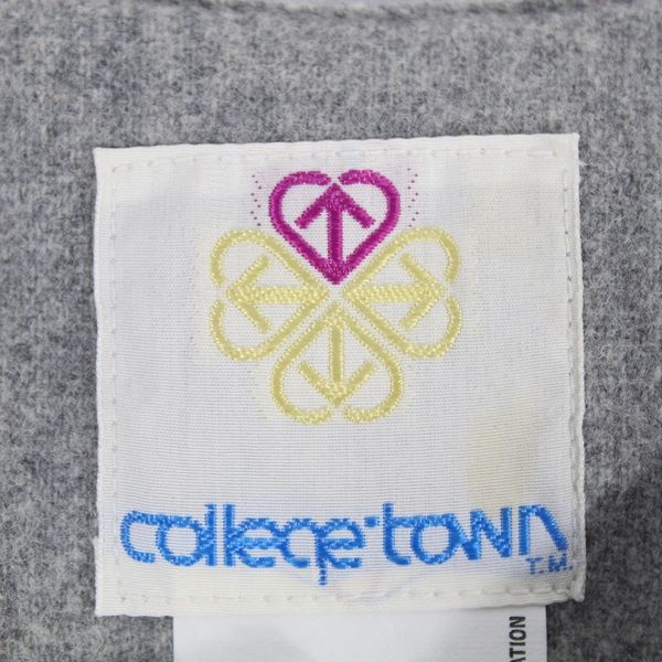 Vtg College Town Blazer Women's Size 9/10 Gray Wool Button Closure Long Sleeve