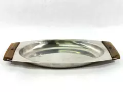 Vintage Gense 12" Serving Tray Made in Sweden 18/8 Stainless with Wood Handles