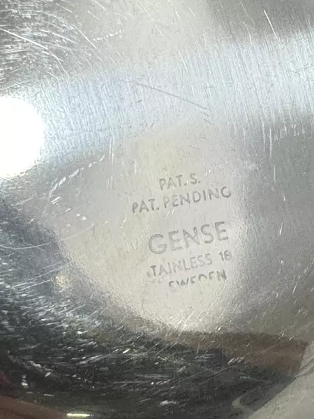 Vintage Gense 12" Serving Tray Made in Sweden 18/8 Stainless with Wood Handles