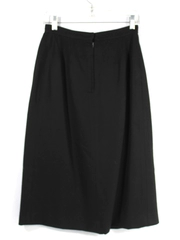Women's Black A-Line Skirt Size 8 Back Zip Closure Professional Good Condition
