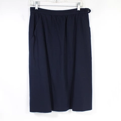 Unbranded Lined Skirt Women's Size 12 Navy Blue Pockets Zip Closure Professional