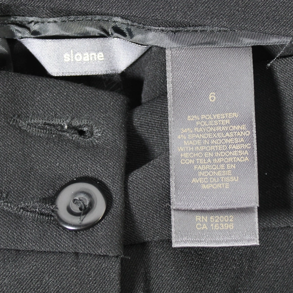 Liz Claiborne Sloane Black Wide Leg Pants Size 6 - Pre-Owned, Missing Button