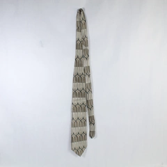 Stafford Executive Men's Neck Tie Silver Gold Toned Taupe Pure Silk Geometric