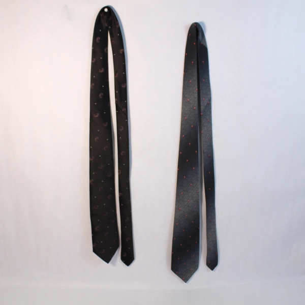 Lot of 2 Men's Ties Wemlon & Envoy Black Gray Red Paisley Very Good Condition