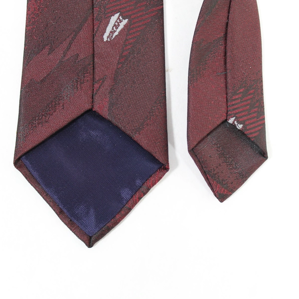 Surrey Sophisticates Men's Thin Neck Tie Burgundy White Geometric Professional