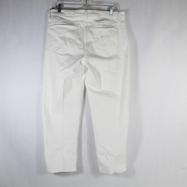 Calvin Klein Cropped Straight Jeans Women's W32 White NWT, Pre-owned with Stains