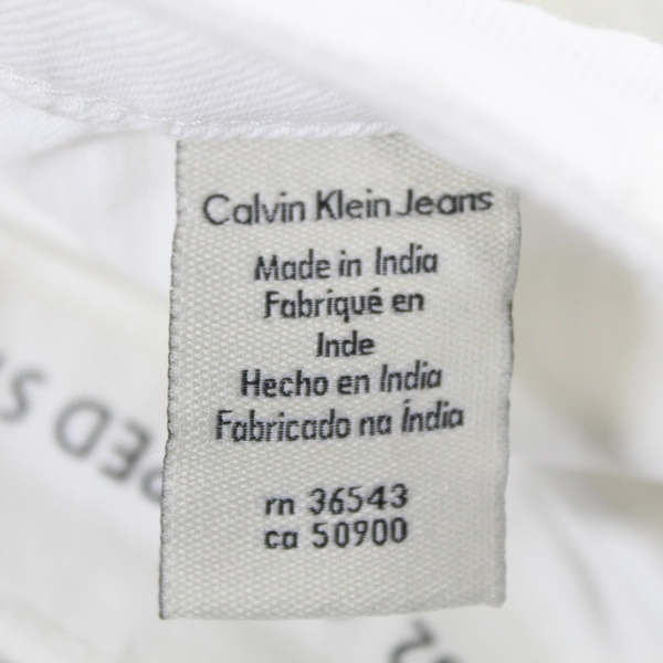 Calvin Klein Cropped Straight Jeans Women's W32 White NWT, Pre-owned with Stains