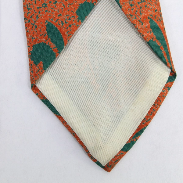 Vintage Jarnac Meier & Frank Men's Silk Tie Orange Green 50" 3.75" Wide