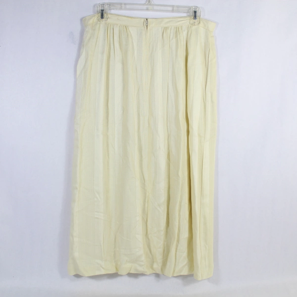 Vintage Claude Skirt Size 15/16 Pale Yellow Pleated Back Zip Pre-Owned