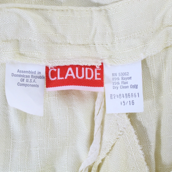 Vintage Claude Skirt Size 15/16 Pale Yellow Pleated Back Zip Pre-Owned