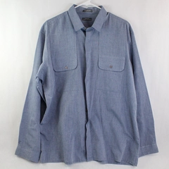 Van Heusen Corum Fitted Shirt XL Long Sleeve Button-Up Blue - Good Condition