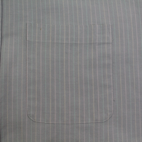 Vintage Cambridge Classics Men's Dress Shirt Size 17 White Blue Short Sleeves