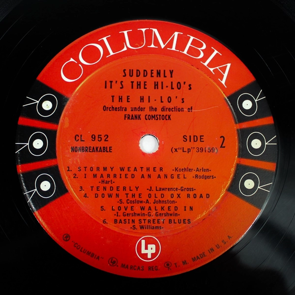 Suddenly It's The Hi-Lo's Frank Comstock Vinyl Record Columbia Pre-Owned