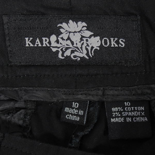 Karen Brooks Women's Size 10 Black Cropped Capri Pants - Casual Spring Wear