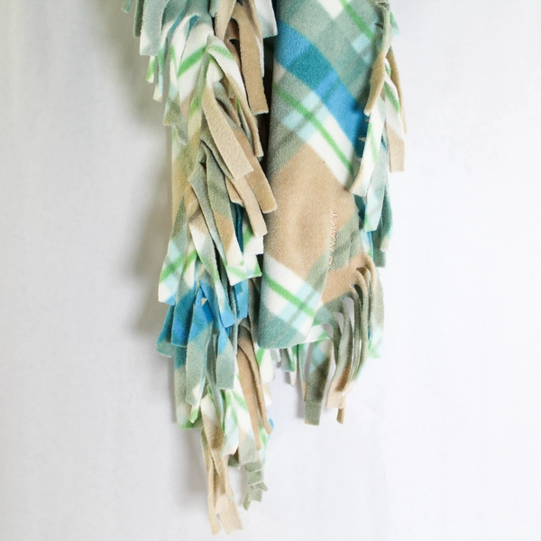 Old Navy Scarf Wrap Shawl Blue Green Brown Fringe 70.5" Cozy Accessory