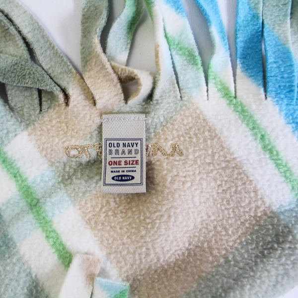 Old Navy Scarf Wrap Shawl Blue Green Brown Fringe 70.5" Cozy Accessory