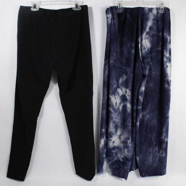 Lot of 2 Women's Casual Pants Leggings Size S Black & Tie-Dye Pre-Owned