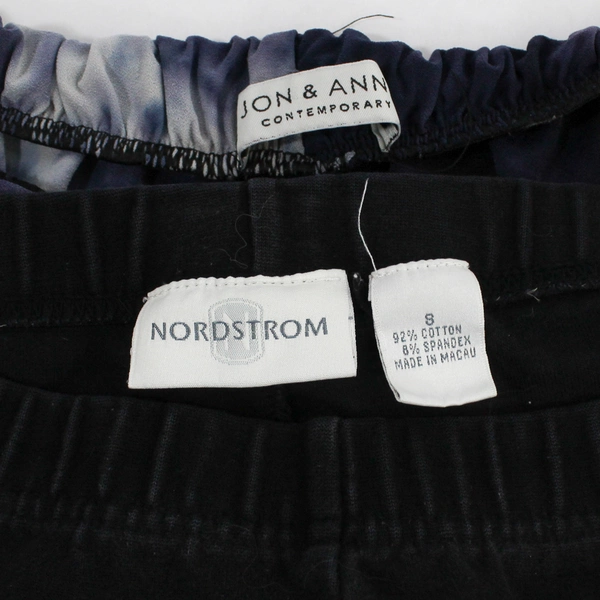 Lot of 2 Women's Casual Pants Leggings Size S Black & Tie-Dye Pre-Owned