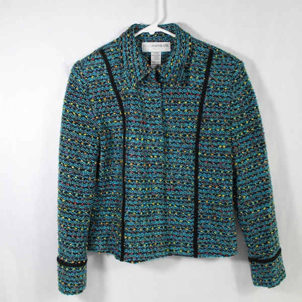 Sag Harbor Women's Size 4P Multicolored Full Zip Jacket Long Sleeves