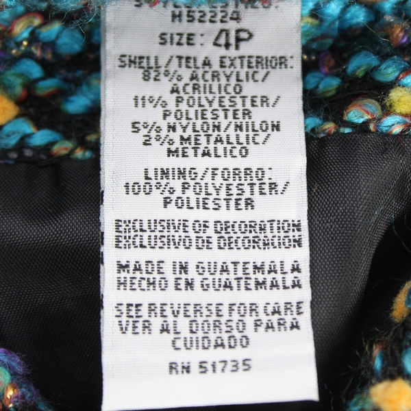 Sag Harbor Women's Size 4P Multicolored Full Zip Jacket Long Sleeves