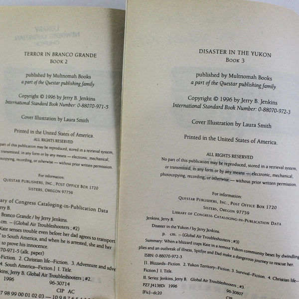 Lot of 2 Global Air Troubleshooters by Jerry Jenkins PB: Books 2 & 3