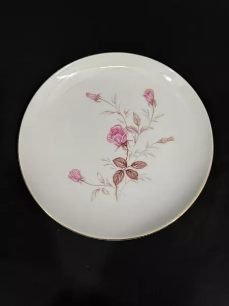 Set of 4 Sone China Cashmir Rose 2197 Salad Plates White Gold Trim Pink Roses
