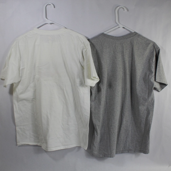 Lot of 2 Hanes Men's Red Heat Fast Pitch T-Shirts Gray & White Size L