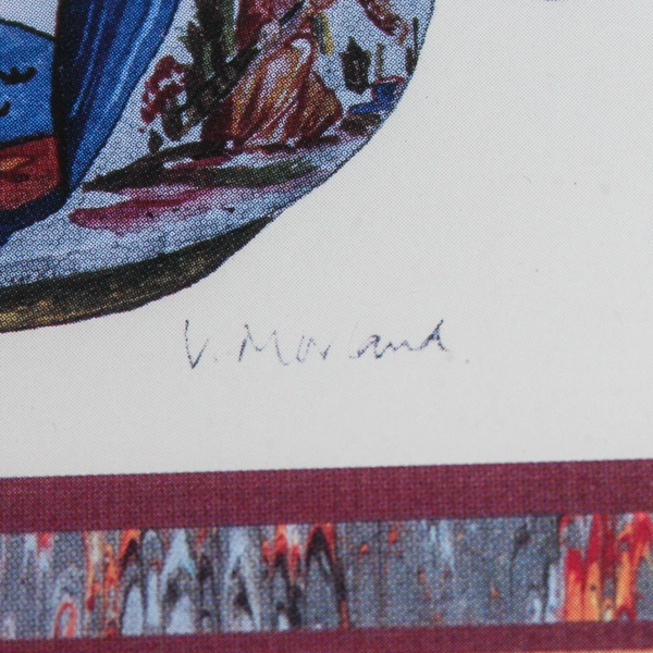 V Morland Framed Matted Art Print Asian Teapot Gold Toned Frame Home Decor