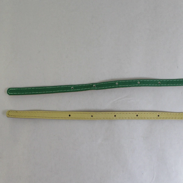 Lot of 2 Wenzhou Ouyuan Women's Faux Leather Belts Green Cream Pre-Owned