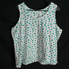 D&Co Active Women's Plus Size 1X Star Print Tank Top - Pre-Owned, Unique Stain