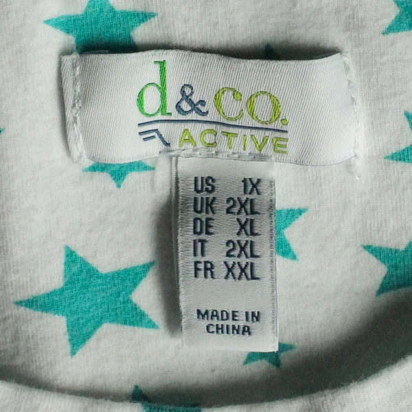 D&Co Active Women's Plus Size 1X Star Print Tank Top - Pre-Owned, Unique Stain