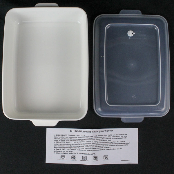 Microwave Cooker with Lid, Dishwasher Safe Kitchen Gadget 10.25"x9" SH1943