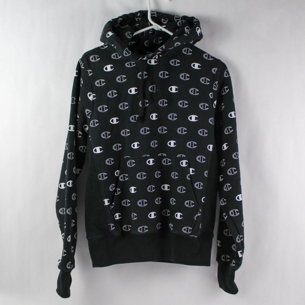 Champion Women's Small Black Hoodie Sweatshirt with Kangaroo Pocket