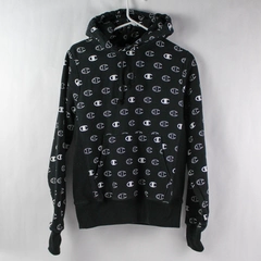 Champion Women's Small Black Hoodie Sweatshirt with Kangaroo Pocket