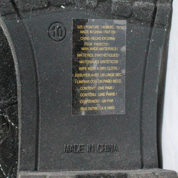 Vintage Avon Women's Size 10 Black Boots with Silver Buckle Accent, Side Zip